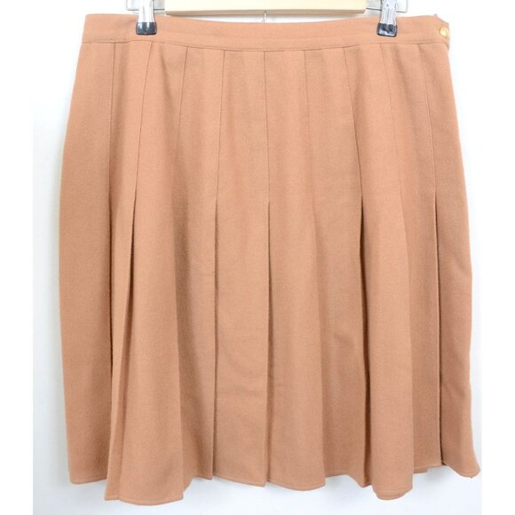 Vintage 100% Pure Wool Made n USA Pleated A-Line Skirt Womens Size 16 - Picture 1 of 10